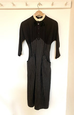1940's style Vintage fitted pinstripe dress, size 10