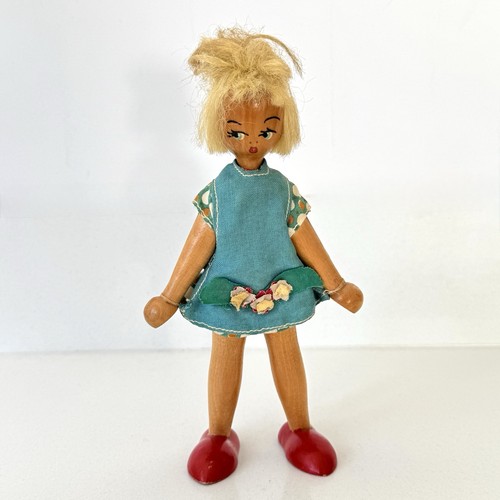 Wooden peg doll polish - doll, vintage