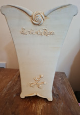 Vintage yellow DA VIE EH ROSE VASE PLANT POT TALL FRENCH