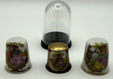 3 X Limoges France Thimbles in Domes