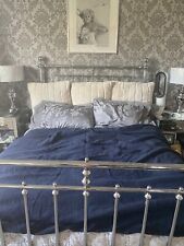Ikea Blue Lattice Super King, Bed throw with tassels