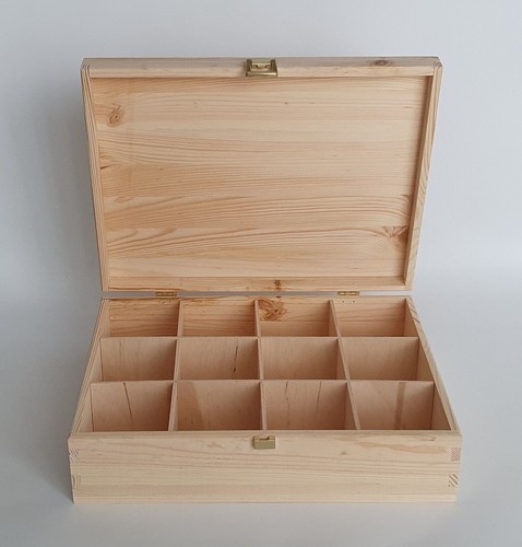 Wooden box tea bag chest - wooden, 12