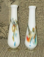 2 SUPREB LARGE VINTAGE RETRO 1960S / 70S ART GLASS VASES IN GOOD CONDITION