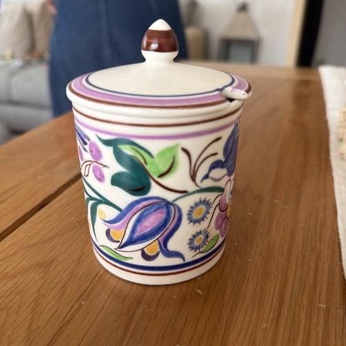 Poole pottery jam pot with - poole,
