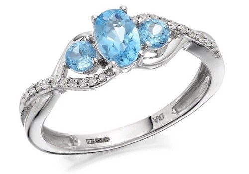 Blue topaz white - blue,