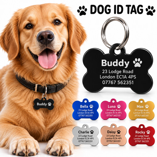 Personalised dog tag engraved - tag,