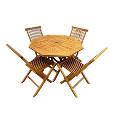 Teak Wooden Garden Furniture Sets 4 Chairs and 1 Table Garden Furniture Sets