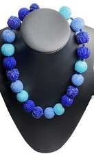 Chunky Balls Blue Beaded