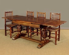 Oak Drawer Leaf Refectory Dining Table c.1930