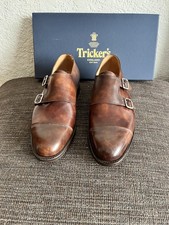 Tricker's Leavenworth Burnished-Leather Monk-Strap Shoes UK 7