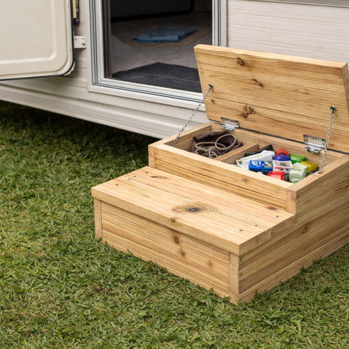Wooden steps with storage - wooden,