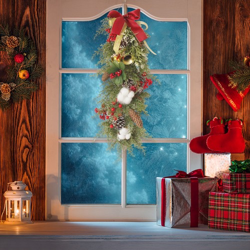 Christmas pine garland with - christmas,