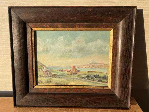 Framed antique oil - , painting