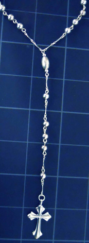 Rosary cross pendant sterling - pendant,