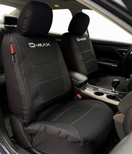 Heavy Duty Canvas Mesh Seat Covers Black For Isuzu D-Max 2012-2023 Front Pair