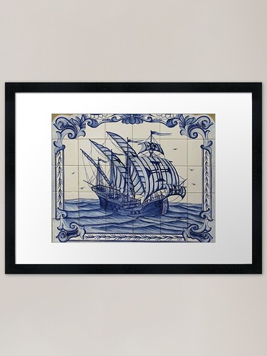 Portuguese ship tiles framed - ship,