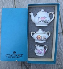 Vintage COALPORT Miniature Tea Set- Ming Rose Fine Bone China-England Leighton 