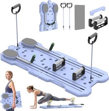 Foldable Pilates Board Reformer Machine Set with Ab Roller Portable Multi-Functi