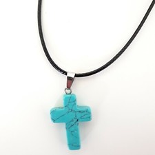 Cross Necklace Quartz Crystal Chakra Healing Gemstone Crucifix Natural Reiki 