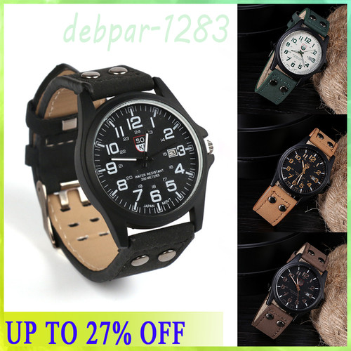 Men military leather date - men’s,