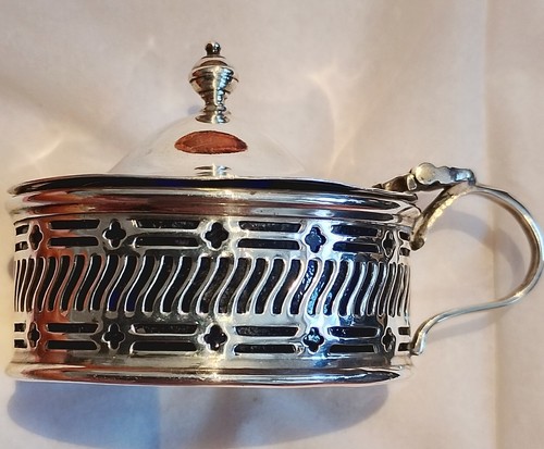 Sterling silver mustard pot - sterling,
