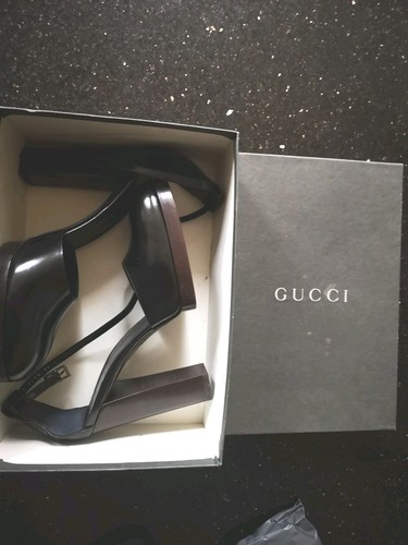 Gucci black calf leather block - black,