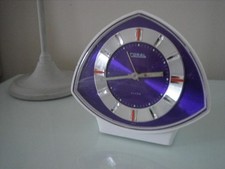 Mechanical Coral Alarm Clock (Japan) Vintage Retro 1970's, Working order, Purple