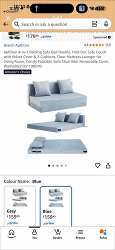 Folding foam sofa bed - sofa, (new)