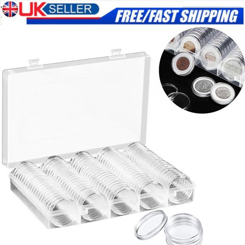 100pcs coin storage box - coin, clear