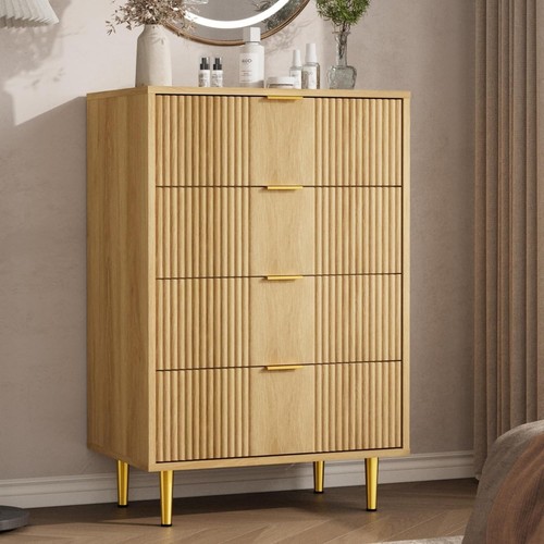 Modern fluted drawer bedside - modern,