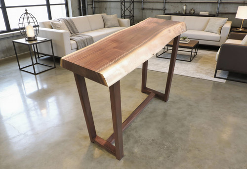 Walnut console table - walnut, rustic