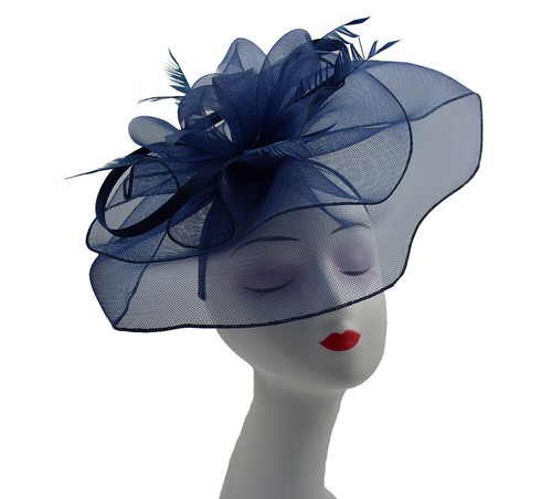 Large feather flower hair hat - hair,