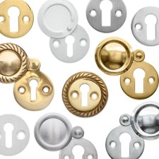 KEY HOLE COVERS Escutcheon Plate Keyhole Lock Silver/Gold QUALITY DOOR HARDWARE