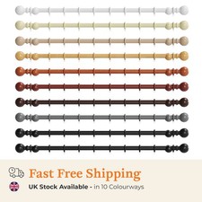 Wooden curtain pole set 28mm - curtain,