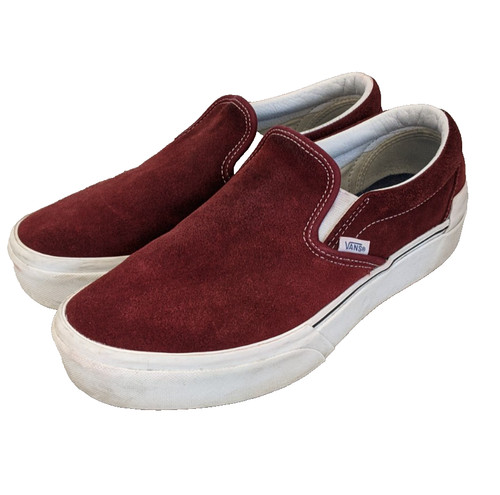 Vans burgundy suede white - suede,