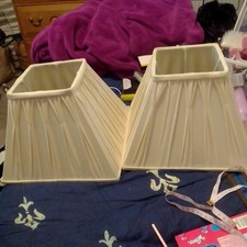 LAURA ASHLEY Fenn Pinch Pleat Silk lined cream lampshade 29cm x 20cm square 