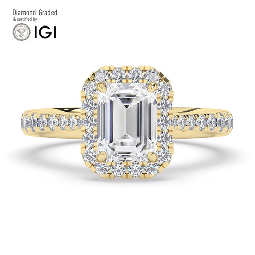 Emerald diamond engagement - emerald,