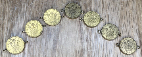 Three pence pieces set - pence, pieces,