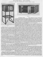 1908 Antique Engineering Print - Expanded Metal Tool Lockers