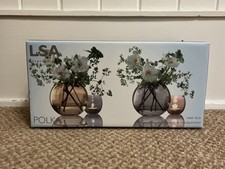 LSA International Polka Vase Duo 11cm Bronze & Zinc Handmade Handpainted