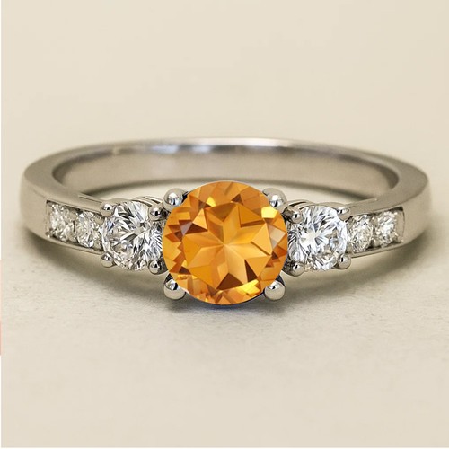 Citrine diamond solid - citrine, &