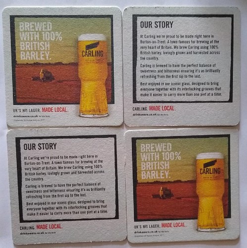 Carling beer mats new and - x, 10