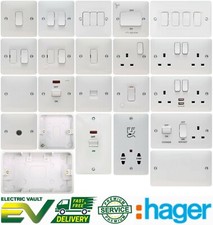 Hager Sollysta Full Range - Switches Sockets & Accessories White Moulded Plastic