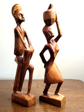 Pair African Hand Carved