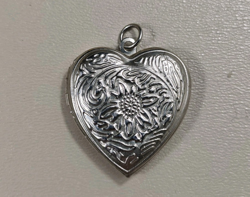 Silver heart locket pendant - locket,
