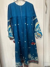 Running Jamshed Lawn Printed Kurti Blue Indian Asian Pakistani 