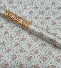 Vintage Wallpaper White Floral Pink Blue Cottage Core Ready Pasted  3 Available