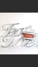 Wall Art Tea Time Sign Domestic Commercial Decorative Cafe Kitchen Wrought iron 
