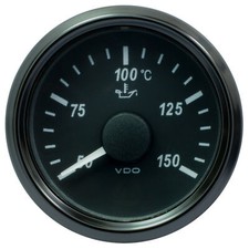 VDO Singleviu 50-150 Degrees C Oil Temp 52mm Gauge Electrical - White Backlight