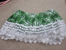 Ladies Primark Green Leaf Print Strapless Bra Top Size Xs (4-6)